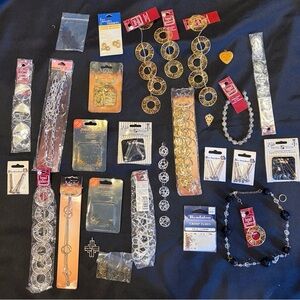 Assorted Jewelry Making Findings & Beads - Gold & Silver Mix